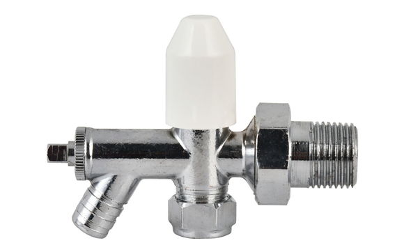 A manual radiator valve with drain off