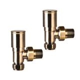 Modern Angled Decorative Radiator Valves (Pairs) Antique Brass